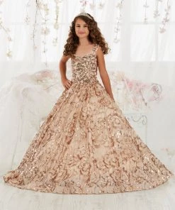 Tiffany Princess By House Of Wu Kids Girls Long Floral Sequin Dress By Tiffany Princess 13563