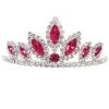Cinderella Couture Girls Fuchsia Stone Mini Silver Tiara With Comb Kids