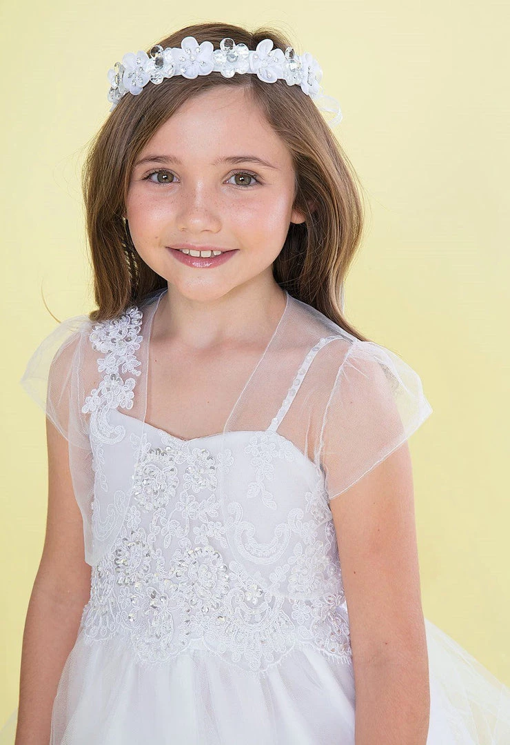 Calla Collection Girls Full Length Lace Bodice Dress With Bolero Jacket 3 Calla Collection Girls Full Length Lace Bodice Dress With Bolero Jacket