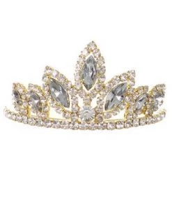 Cinderella Couture Girls Green Stone Mini Silver Tiara With Comb