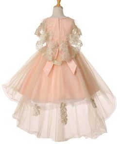 Flower Girl Dresses Girls High Low Cape Dress By Cinderella Couture 9121