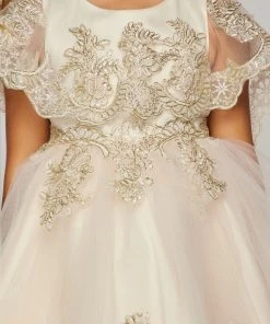 Flower Girl Dresses Girls High Low Cape Dress By Cinderella Couture 9121