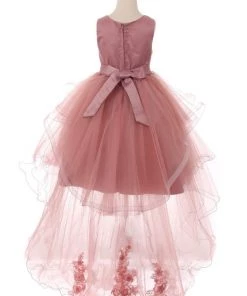 Girls High Low Dress With Appliques By Cinderella Couture 9056 Flower Girl Dresses