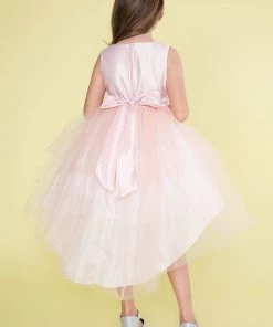 Calla Collection Flower Girl Dresses Girls High Low Dress With Embellished Waistline