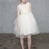 Calla Collection Flower Girl Dresses Girls High Low Tulle Dress With Feather Bodice