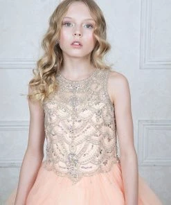 Calla Collection Girls Jeweled Illusion Sleeveless Ball Gown By Calla KY204 28 Calla Collection Girls Jeweled Illusion Sleeveless Ball Gown By Calla KY204
