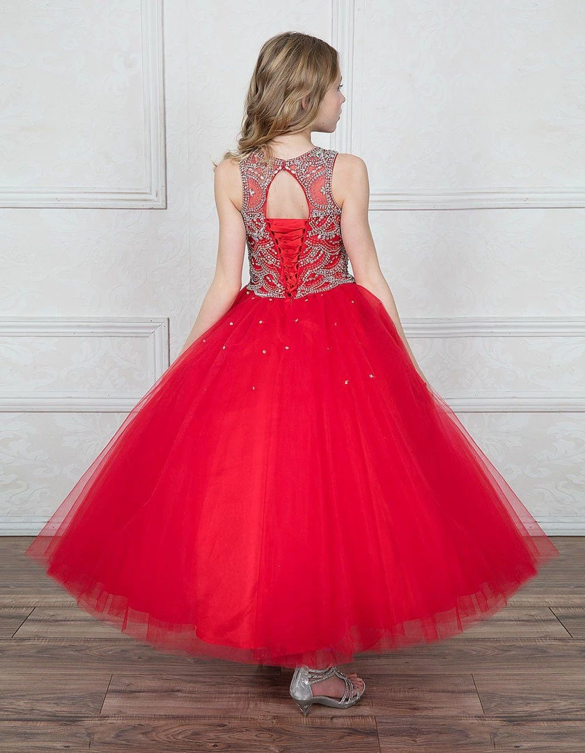 Calla Collection Girls Jeweled Illusion Sleeveless Ball Gown By Calla KY204 15 Calla Collection Girls Jeweled Illusion Sleeveless Ball Gown By Calla KY204