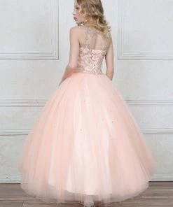 Calla Collection Girls Jeweled Illusion Sleeveless Ball Gown By Calla KY204 27 Calla Collection Girls Jeweled Illusion Sleeveless Ball Gown By Calla KY204