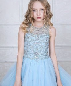 Calla Collection Girls Jeweled Illusion Sleeveless Ball Gown By Calla KY204 24 Calla Collection Girls Jeweled Illusion Sleeveless Ball Gown By Calla KY204