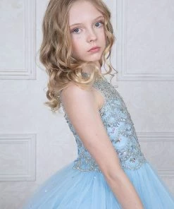 Calla Collection Girls Jeweled Illusion Sleeveless Ball Gown By Calla KY204 25 Calla Collection Girls Jeweled Illusion Sleeveless Ball Gown By Calla KY204