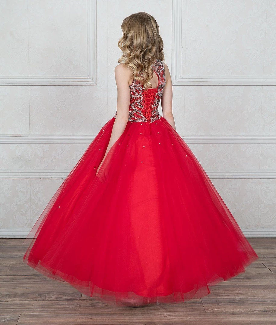 Calla Collection Girls Jeweled Illusion Sleeveless Ball Gown By Calla KY204 18 Calla Collection Girls Jeweled Illusion Sleeveless Ball Gown By Calla KY204