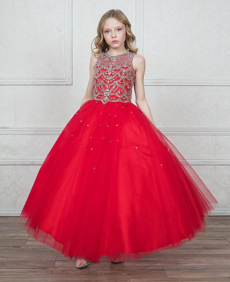 Calla Collection Girls Jeweled Illusion Sleeveless Ball Gown By Calla KY204 17 Calla Collection Girls Jeweled Illusion Sleeveless Ball Gown By Calla KY204