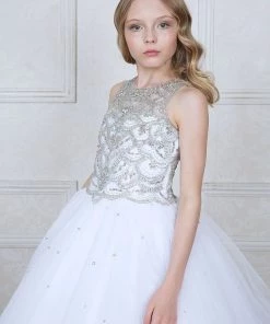 Calla Collection Girls Jeweled Illusion Sleeveless Ball Gown By Calla KY204 21 Calla Collection Girls Jeweled Illusion Sleeveless Ball Gown By Calla KY204