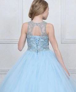 Calla Collection Girls Jeweled Illusion Sleeveless Ball Gown By Calla KY204 23 Calla Collection Girls Jeweled Illusion Sleeveless Ball Gown By Calla KY204