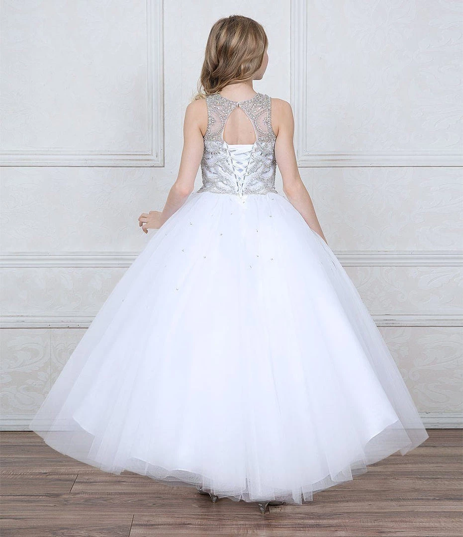 Calla Collection Girls Jeweled Illusion Sleeveless Ball Gown By Calla KY204 4 Calla Collection Girls Jeweled Illusion Sleeveless Ball Gown By Calla KY204