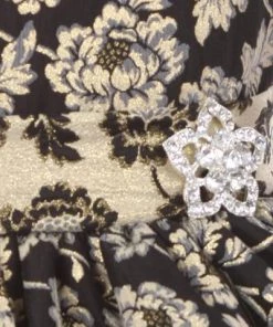 Cinderella Couture Kids Girls Jacquard Floral Print Dress With Short Sleeves