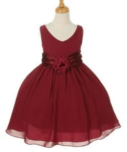 ABC Fashion Flower Girl Dresses Girls Knee Length Dresses With Floral Sash - 6 Colors 11 ABC Fashion Flower Girl Dresses Girls Knee Length Dresses With Floral Sash - 6 Colors