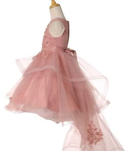 Girls Lace Applique High Low Dress By Cinderella Couture 9120