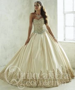 Tiffany Princess By House Of Wu Kids Girls Lace Applique Long Satin Dress By Mini Quince 26826MQ