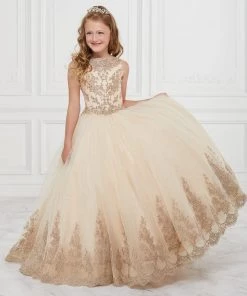 Tiffany Princess By House Of Wu Kids Girls Applique Long Sleeveless Dress By Tiffany Princess 13598