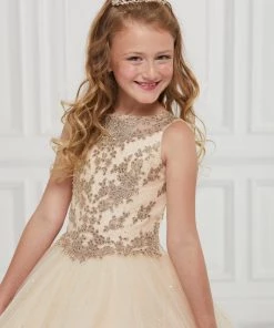 Tiffany Princess By House Of Wu Kids Girls Applique Long Sleeveless Dress By Tiffany Princess 13598