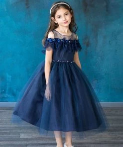 Calla Collection Girls Lace Trim Cold Shoulder Dress By Calla D798 Flower Girl Dresses