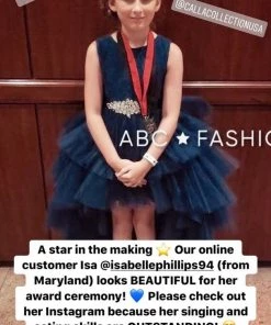 Calla Collection Girls Layered High Low Dress With Lace Bodice By Calla D825 Flower Girl Dresses