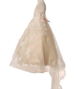 Flower Girl Dresses Girls Long 3D Floral Applique Dress By Cinderella Couture 5093