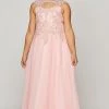 Cinderella Couture Girls Long A-line Chiffon Dress With Beaded Lace Bodice