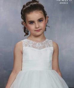 Mary's Bridal Angels Collection Girls Long A-line Lace Bodice Dress By Mary's Bridal MB9042 Flower Girl Dresses 9 Mary's Bridal Angels Collection Girls Long A-line Lace Bodice Dress By Mary's Bridal MB9042 Flower Girl Dresses