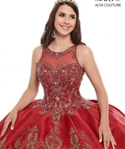 Mary's Bridal Mini Quince Collection Girls Long Applique Illusion Dress By Mary's Bridal MQ4021