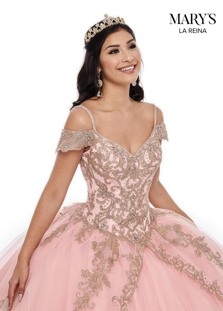 Mary's Bridal Mini Quince Collection Girls Long Applique Off Shoulder Dress By Mary's Bridal MQ4018 14 Mary's Bridal Mini Quince Collection Girls Long Applique Off Shoulder Dress By Mary's Bridal MQ4018