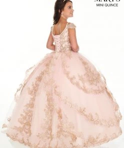 Mary's Bridal Mini Quince Collection Girls Long Applique Off Shoulder Dress By Mary's Bridal MQ4018 18 Mary's Bridal Mini Quince Collection Girls Long Applique Off Shoulder Dress By Mary's Bridal MQ4018