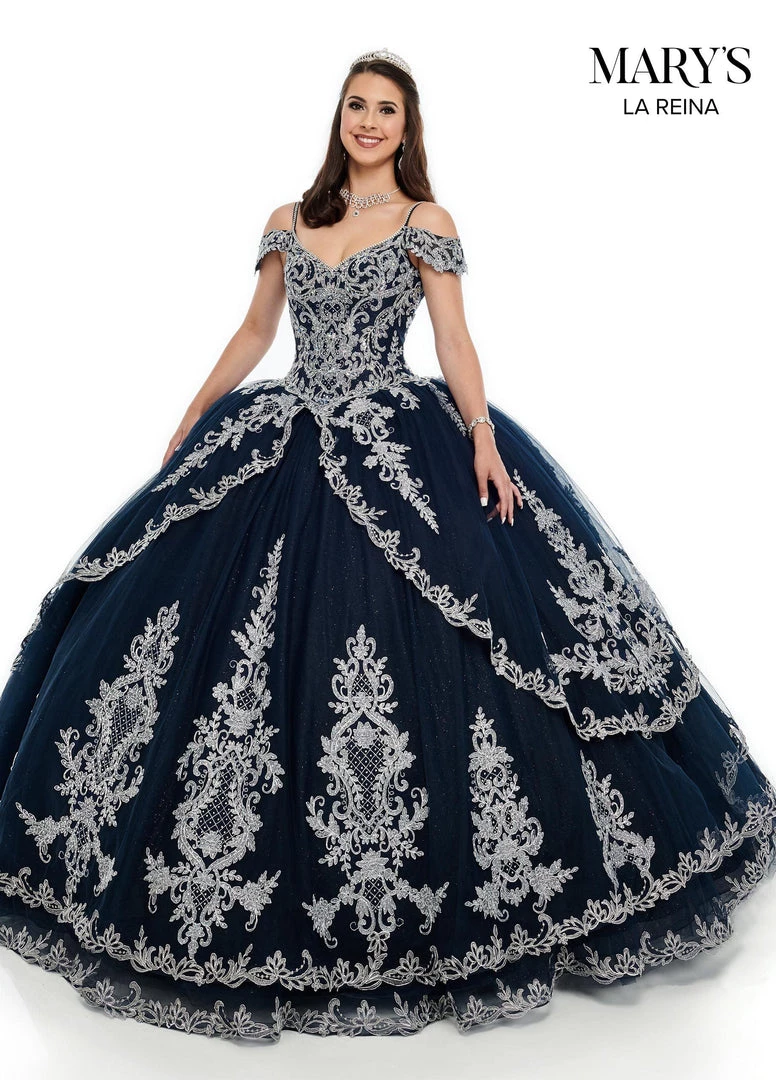 Mary's Bridal Mini Quince Collection Girls Long Applique Off Shoulder Dress By Mary's Bridal MQ4018 9 Mary's Bridal Mini Quince Collection Girls Long Applique Off Shoulder Dress By Mary's Bridal MQ4018