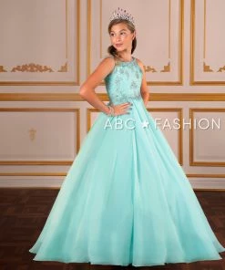 Tiffany Princess By House Of Wu Girls Long Beaded Chiffon Dress By Tiffany Princess 13579