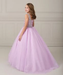 Tiffany Princess By House Of Wu Girls Long Beaded Illusion Dress By Tiffany Princess 13635 Kids