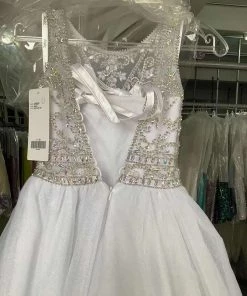 Tiffany Princess By House Of Wu Girls Long Beaded Illusion Dress By Tiffany Princess 13635 Kids