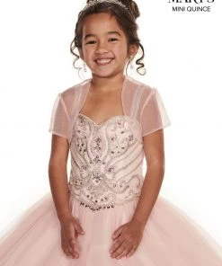Mary's Bridal Mini Quince Collection Flower Girl Dresses Girls Long Beaded Sleeveless Dress By Mary's Bridal MQ4011