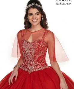 Mary's Bridal Mini Quince Collection Flower Girl Dresses Girls Long Beaded Sleeveless Dress By Mary's Bridal MQ4011