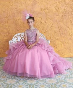 Calla Collection Girls Ruffled Long Sleeveless Dress By Calla KY218