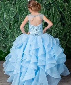 Calla Collection Girls Ruffled Long Sleeveless Dress By Calla KY218