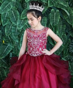 Calla Collection Girls Ruffled Long Sleeveless Dress By Calla KY218