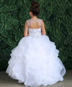 Calla Collection Girls Ruffled Long Sleeveless Dress By Calla KY218