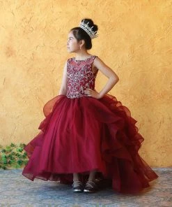 Calla Collection Girls Ruffled Long Sleeveless Dress By Calla KY218