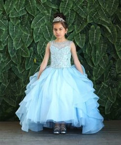 Calla Collection Girls Ruffled Long Sleeveless Dress By Calla KY218