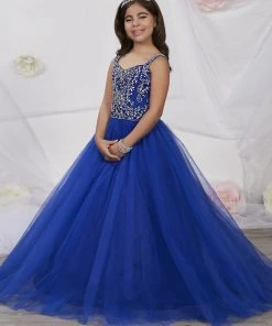 Tiffany Princess By House Of Wu Kids Girls Long Beaded Sweetheart Dress By Tiffany Princess 13539