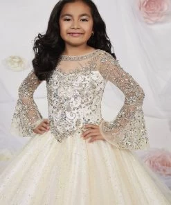 Tiffany Princess By House Of Wu Girls Long Bell Sleeve Glitter Dress By Tiffany Princess 13531