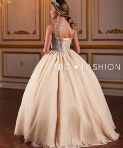 Tiffany Princess By House Of Wu Girls Long Beaded Chiffon Dress By Tiffany Princess 13572