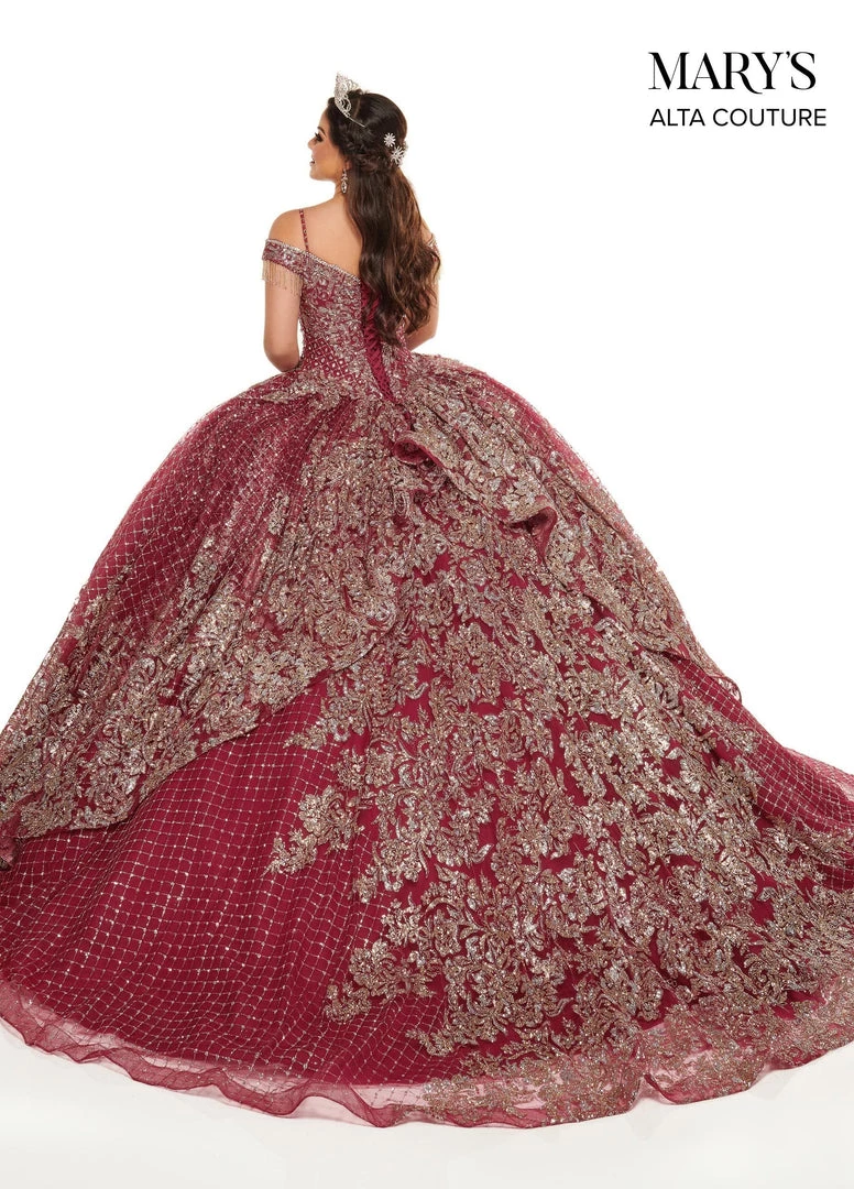 Mary's Bridal Mini Quince Collection Girls Long Cold Shoulder Glitter Dress By Mary's Bridal MQ4027 13 Mary's Bridal Mini Quince Collection Girls Long Cold Shoulder Glitter Dress By Mary's Bridal MQ4027