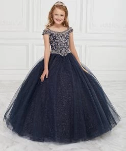 Tiffany Princess By House Of Wu Kids Girls Long Cold Shoulder Glitter Dress By Tiffany Princess 13594